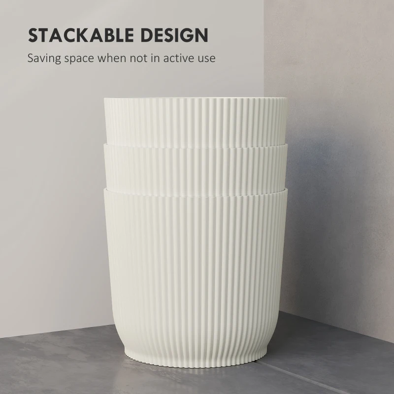 Outsunny Set of Three Ф22cm Planters - White