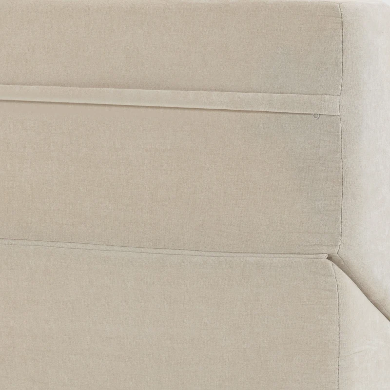 HOMCOM Sofá-Cama Dobrável 3 em 1 Poltrona 1 Lugar Conversível em Chenille Almofada e Encosto Compacto sem Montagem Bege