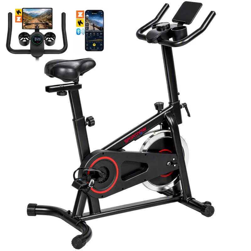 SPORTNOW Cyclette Professionale con Sella Regolabile, Volano 6kg, Nero