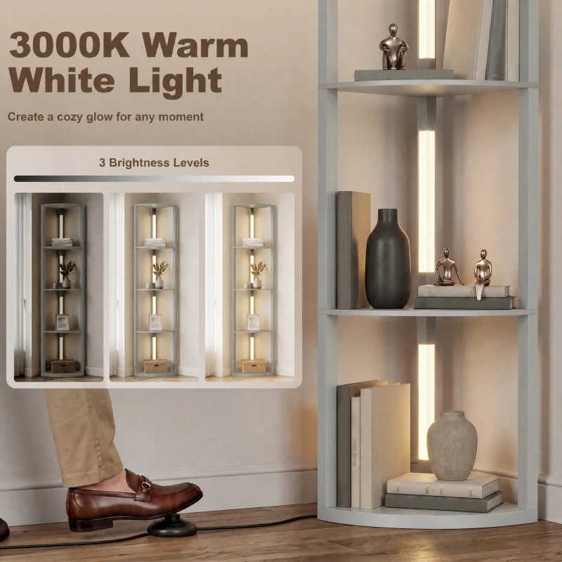 HOMCOM 4-Tier Corner Floor Lamp