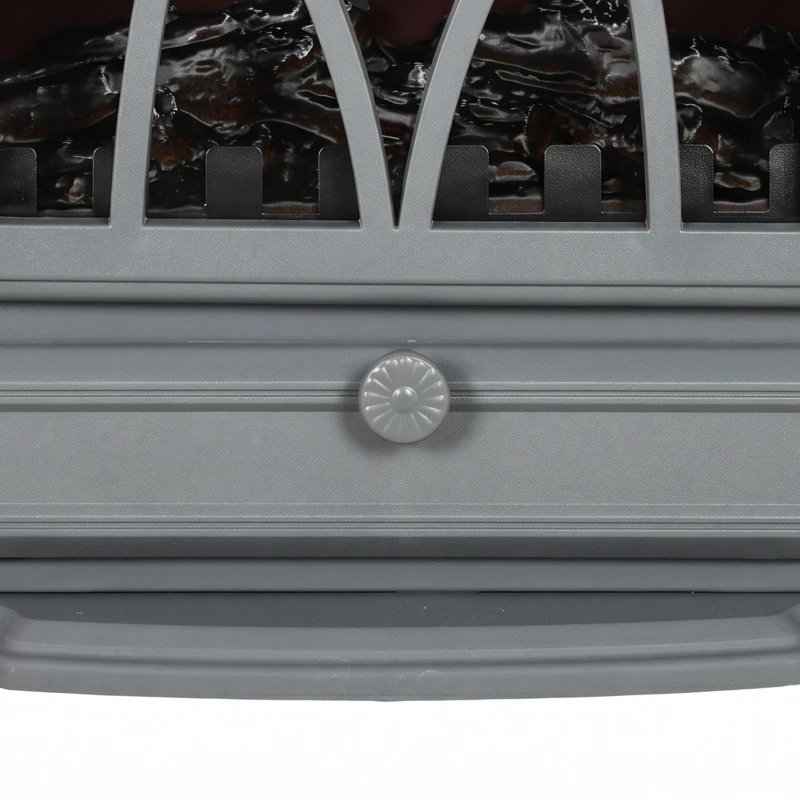 HOMCOM 1kW-2kW Vintage Electric Fireplace Heater - Grey