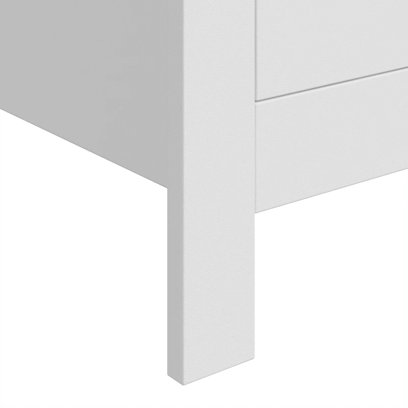 HOMCOM Modern nachtkastje met 2 lades, bijzettafel met antislippads voor de slaapkamer, wit