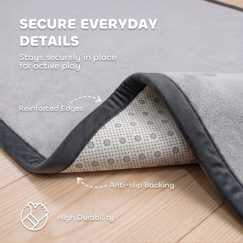 AIYAPLAY Baby Play Mat, 3CM Thick Foam Playmat Rug, Soft Flannel, Non-Slip, Water Resistant, Easy Care, 180 x 150 cm, Dark Grey