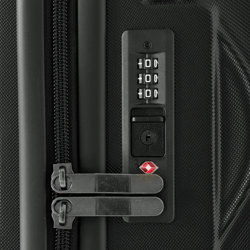 HOMCOM 2-Piece Luggage Set, ABS Hard Shell Carry On Suitcase Set with TSA Lock, Spinner Wheels, 12/20 inch, Black