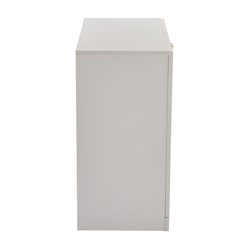 Modern Wooden Buffet Sideboard Storage Cabinet with 2 Doors, Freestanding Kitchen Cupboard with Adjustable Shelf, 80L x 40W x 80H cm, White