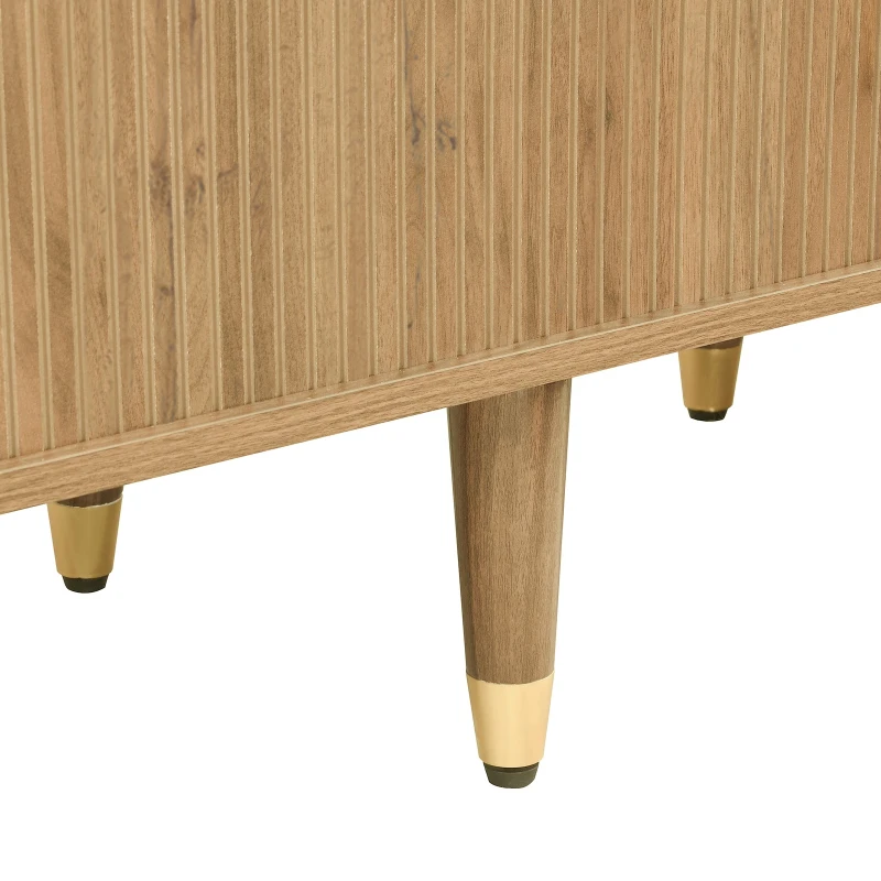 Rustic TV Cabinet with Sliding Doors, Spacious Media Storage Unit for Living Room, 175L x 38W x 45H cm, Wood