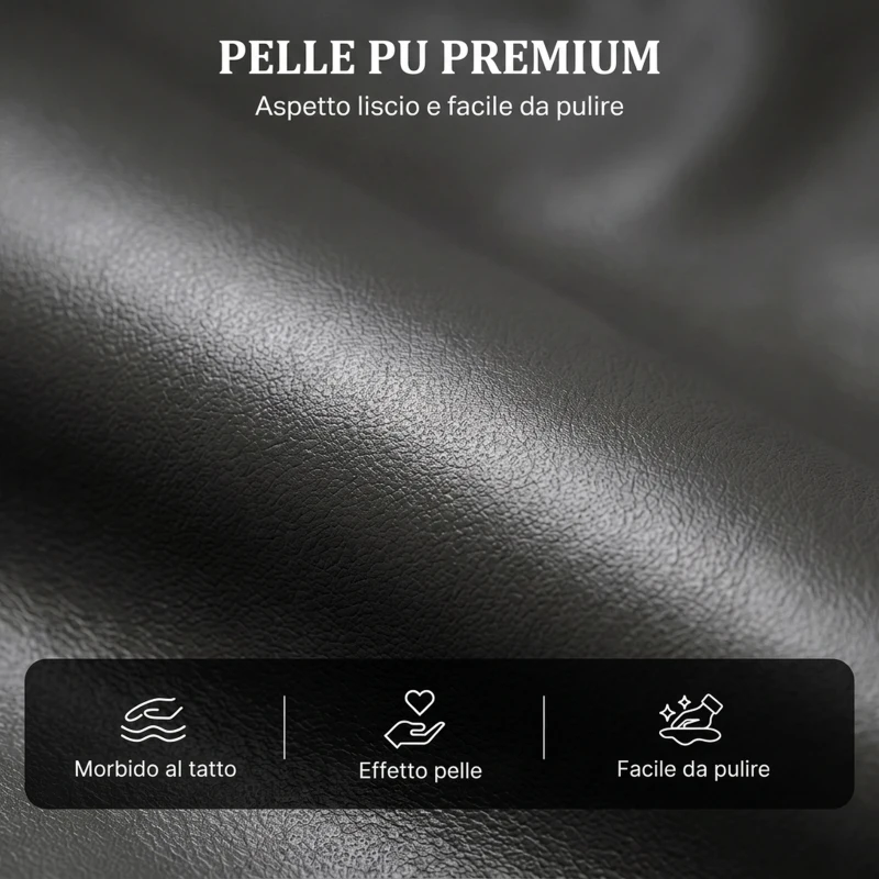 HOMCOM Poltrona Relax Reclinabile Manuale 155° con Poggiapiedi in Pelle PU, Grigio scuro