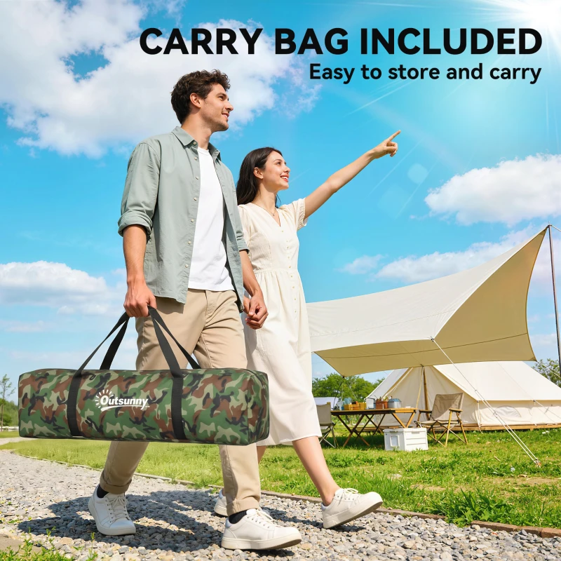 Outsunny 2 Person Camping Tent, Dome Tent with Zipped Doors, Storage Pocket, Portable Handy Bag, Multicoloured