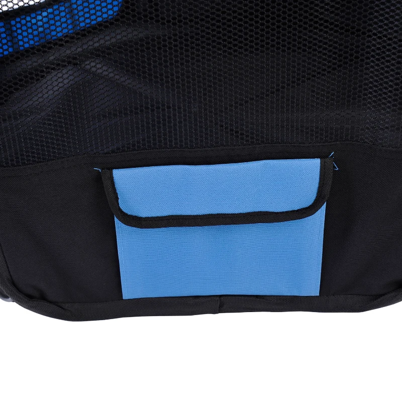 PawHut Parque Plegable para Perros y Gatos Corralito Portátil para Animales Pequeños Impermeable de Tela Oxford Ø90x41 cm Azul