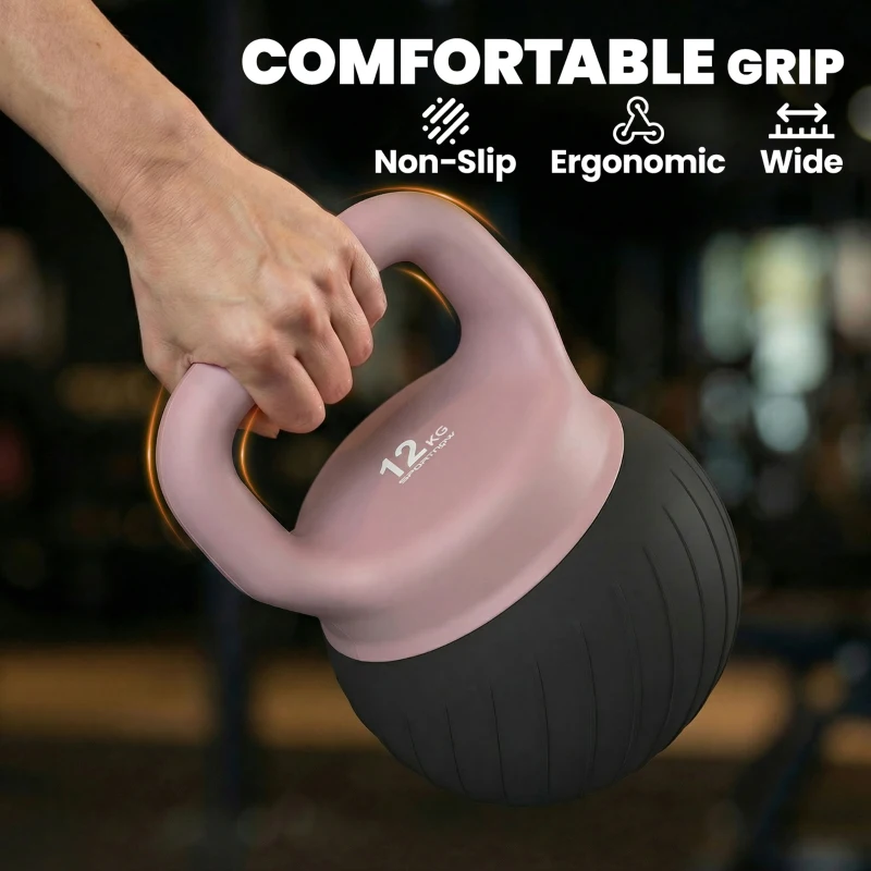 SPORTNOW Soft Kettlebell, 12kg Kettle Bell with Anti-Slip Grip for Home Gym Weight Lifting and Strength Training