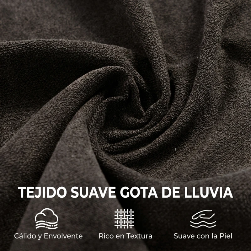 HOMCOM Silla Mecedora de Terciopelo con Reposacabezas Ajustable Acolchado Grueso Patas de Madera Reposabrazos Gris Oscuro