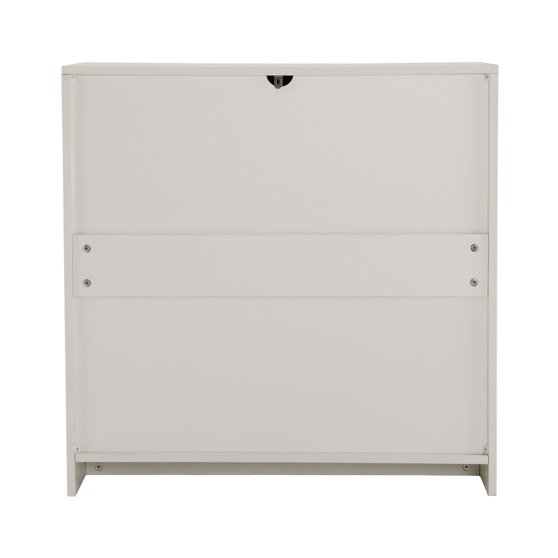 Modern Wooden Buffet Sideboard Storage Cabinet with 2 Doors, Freestanding Kitchen Cupboard with Adjustable Shelf, 80L x 40W x 80H cm, White