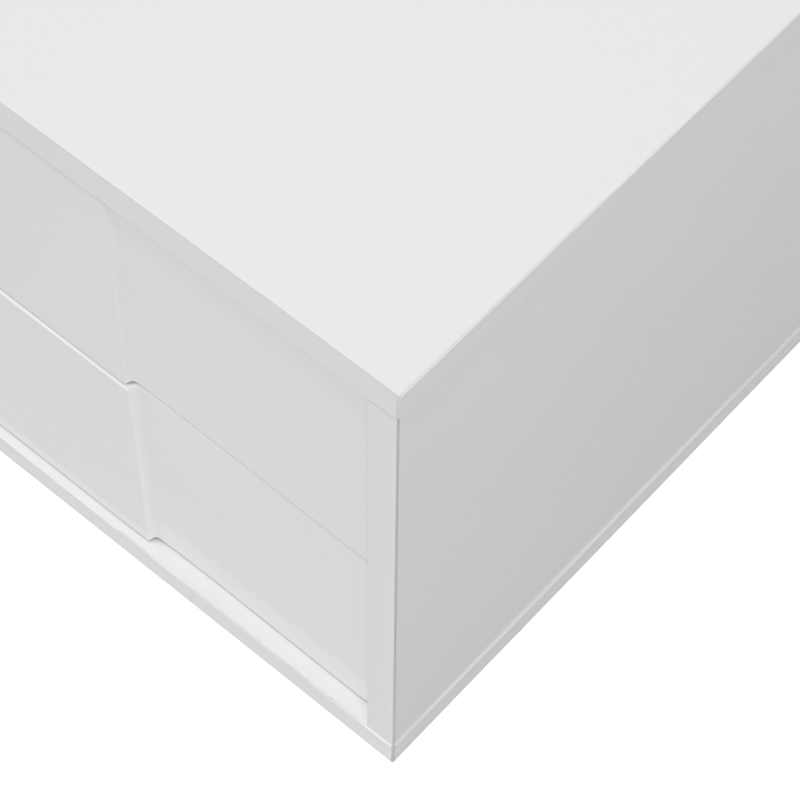 High-Gloss TV Lowboard with Handleless Fronts, 3 Doors and 2 Drawers, Storage Unit for Wall-Mount or Freestanding, 167L x 30W x 30H cm, White