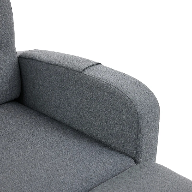 L-Shaped Sectional Sofa with Movable Chaise and Storage Pockets, Modular 3-Seater Corner Sofa for Living Room, 204L × 136W × 80H cm, Grey