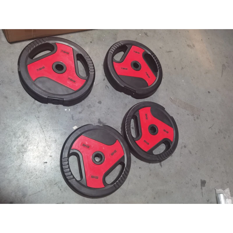 SPORTNOW Hantelscheiben mit Griffen, 20 kg, Bohrung 2.5 cm, 4er-Set