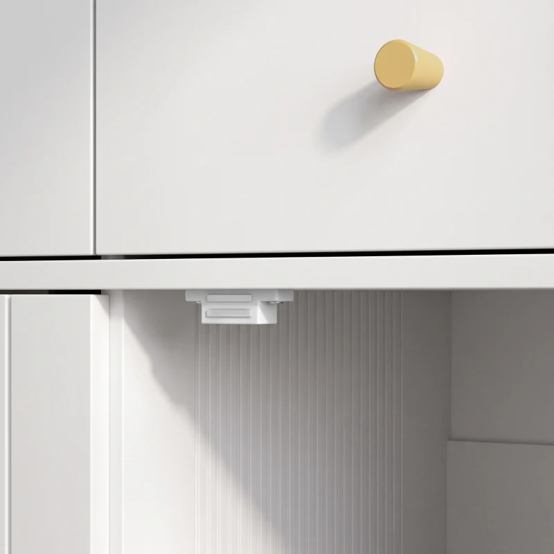 HOMCOM Buffet para Sala, Móvel de Arrumação com 2 Portas, 2 Gavetas, Prateleiras Reguláveis e Pés em Metal, 80 x 39 x 86 cm, Branco
