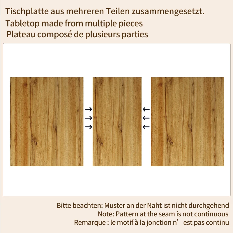 Modern Extendable Dining Table with Grooved Support Legs, Space-Saving Kitchen Table for Flats and Dining Rooms, 120L x 80W x 76H cm, Oak