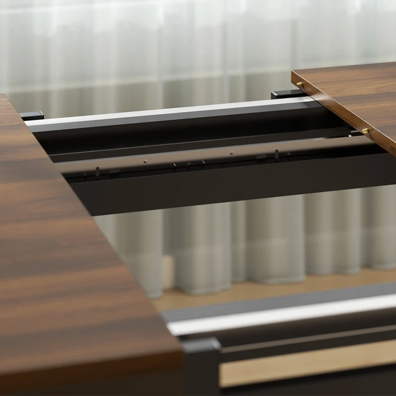 HOMCOM Table à Manger Extensible Rectangle pour 4 à 6 Personnes, Table de Cuisine 130-160 cm avec Coins Arrondis, Noyer Clair