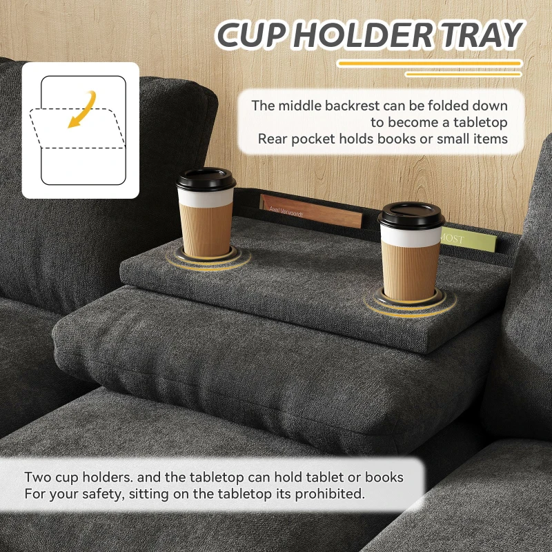 L-Shaped Sofa Bed with USB/USB-C Ports and Pull-Out Sleeper, Soft Reversible Corner Couch with Hidden Chaise Storage, 200L x 137W x 85H cm, Grey