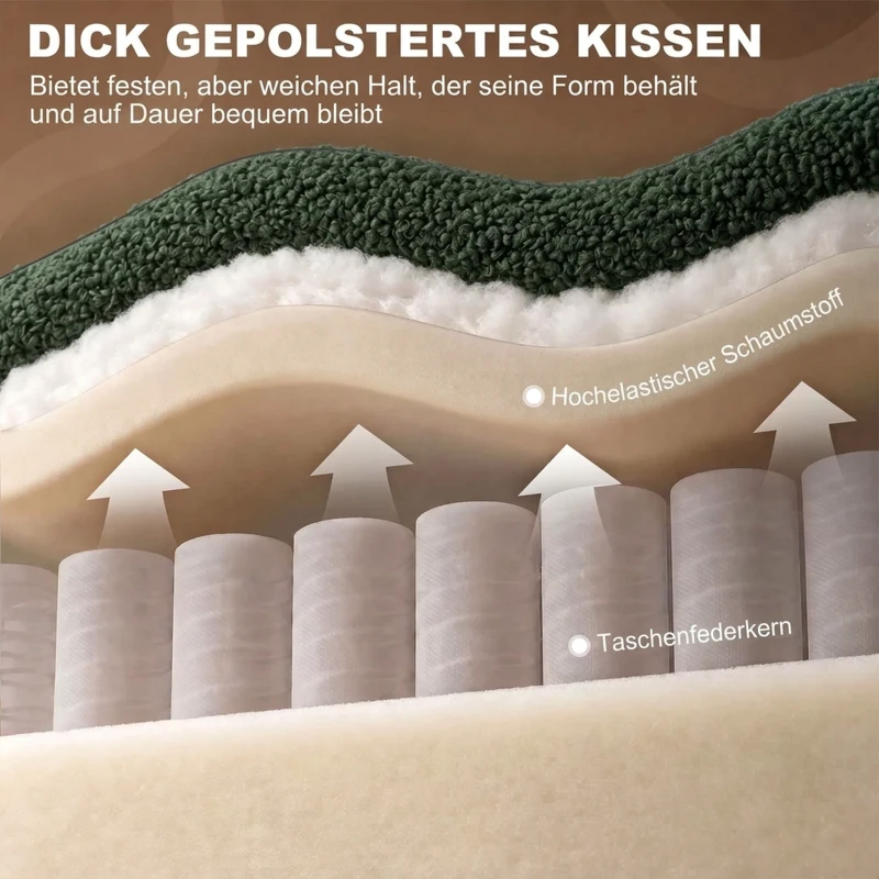 HOMCOM Sta-op-stoel met massage en warmte, elektrische relaxstoel van teddyfleece voor senioren, donkergroen