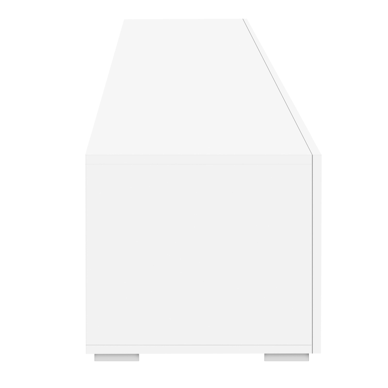 Modern TV Unit with Adjustable LED and USB, Spacious Storage Cabinet for Living Room, 240L x 38.5W x 35.5H cm, White