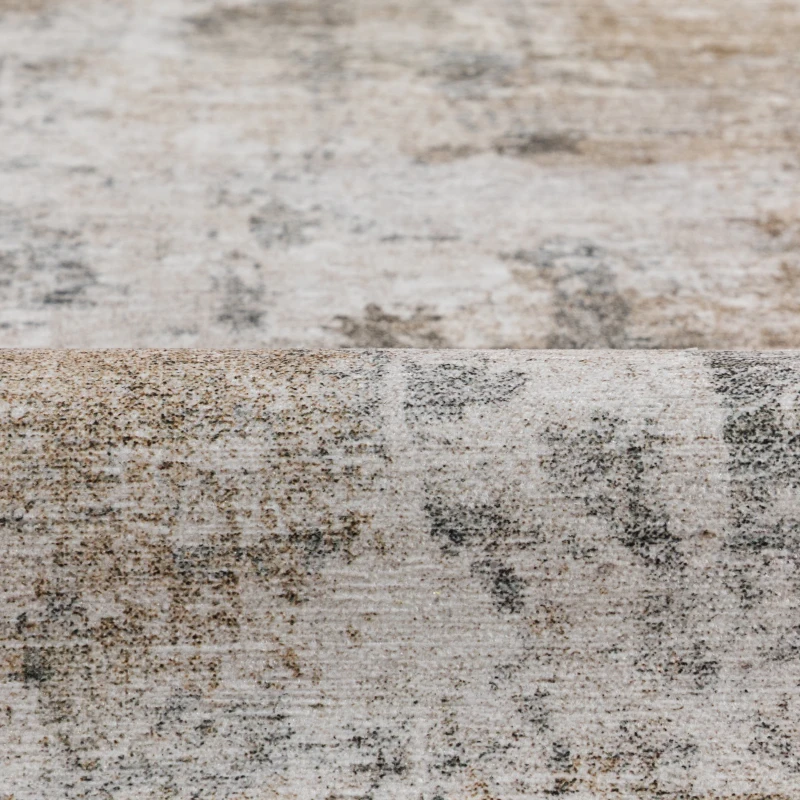HOMCOM Vloerkleed van polyester met modern artistiek patroon, wasbaar, bruin