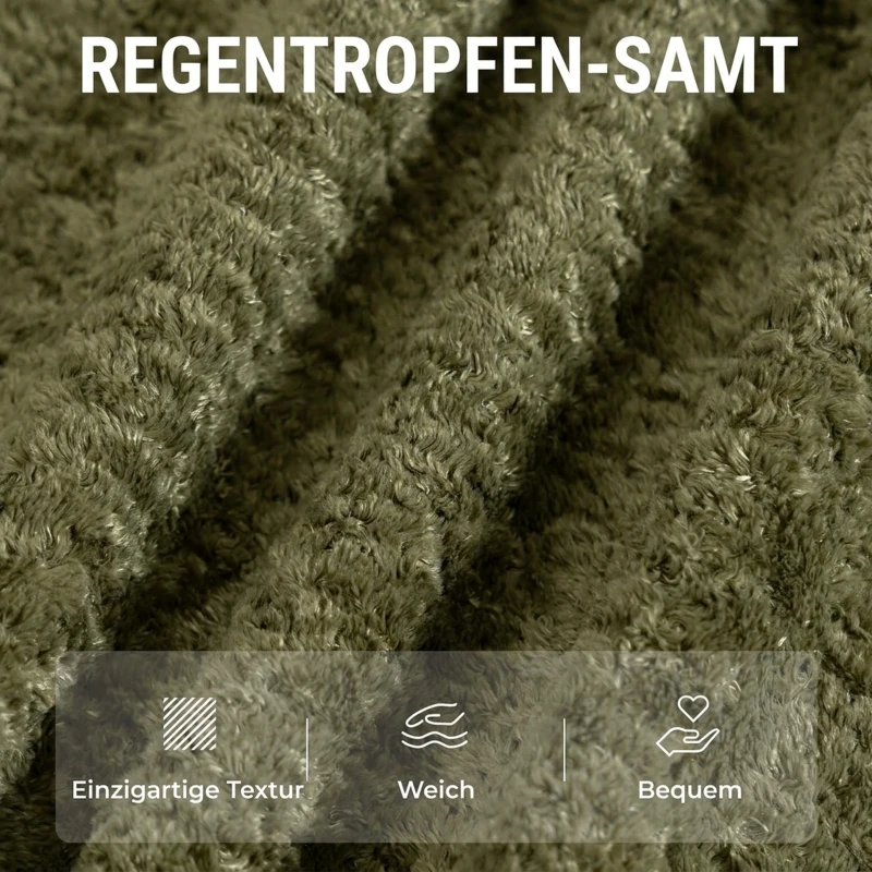 HOMCOM Loungesessel mit Hocker, 360° drehbar, aus Raindrop-Samt, höhenverstellbarer Fußhocker, Grün