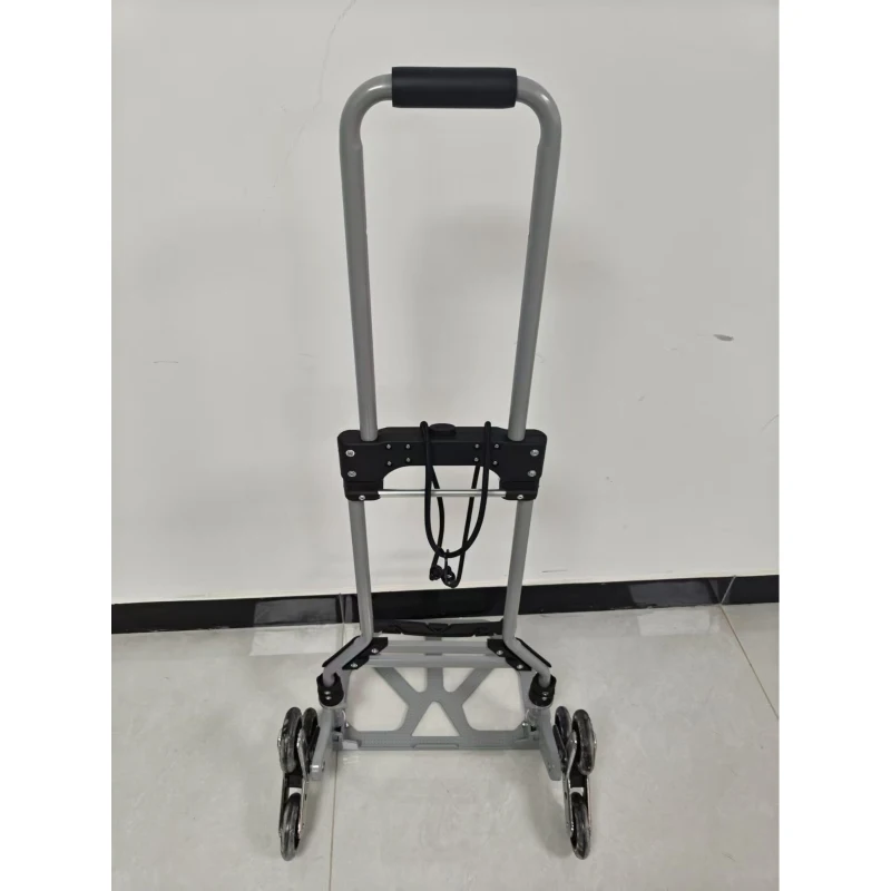 HOMCOM Carrito Portapaquetes Plegable para Escaleras 6 Ruedas, Capacidad 75kg, Estructura de Acero y Aleación de Aluminio, Plateado