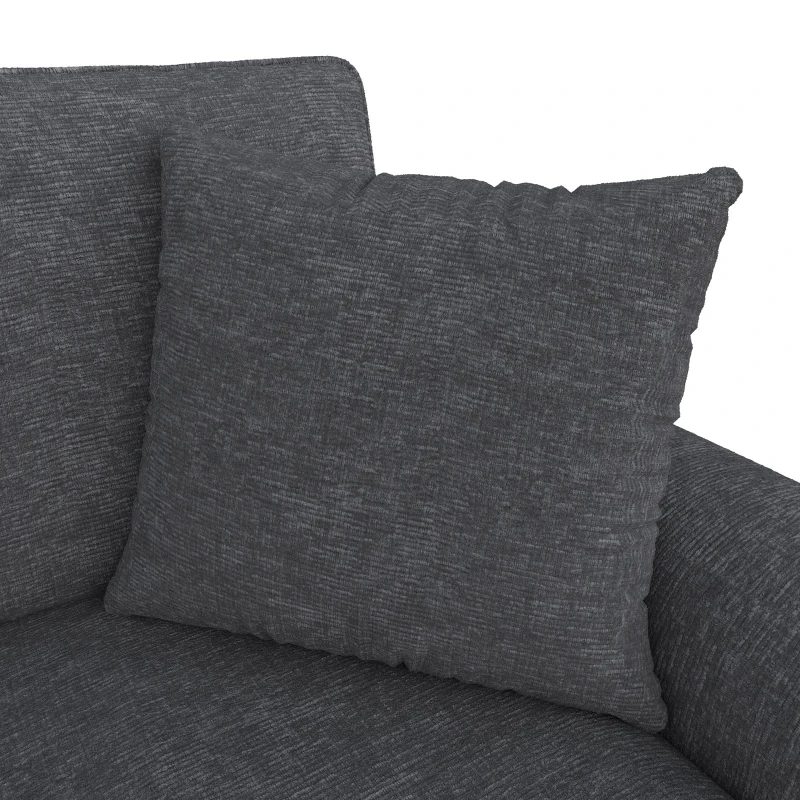 Modern Chenille U-Shaped Sectional Sofa with 2 Storage Chaise Lounges, Soft Convertible Couch with 2 Square Cushions, 272L x 131.5W x 84H cm, Grey