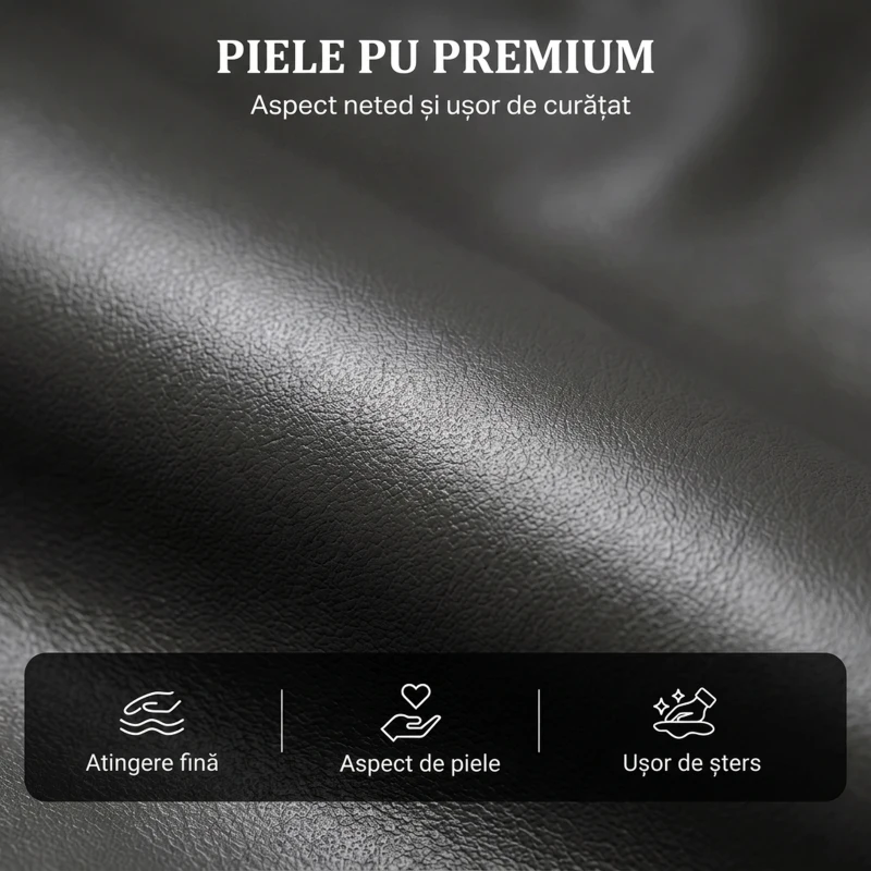 HOMCOM Fotoliu Relax Reclinabil Manual 155° cu Suport pentru Picioare, din Piele Ecologică PU, pentru Living și Dormitor, Gri Închis