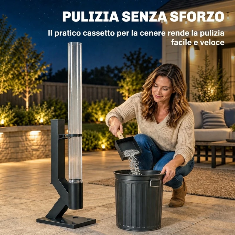 Outsunny Stufa a Pellet da Esterno 13 kW con Tubo, Nero