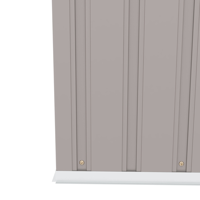Outsunny Cobertizo de Jardín Exterior 2,42 m² 213x130x172 cm con Puerta Corredera Techo Inclinado Base y 2 Ventanas Gris Claro