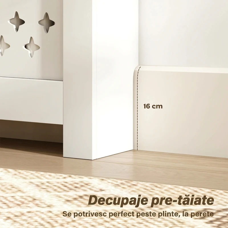 HOMCOM Mască pentru calorifer cu compartiment rabatabil, model în cruce, pentru living, hol sau birou, alb