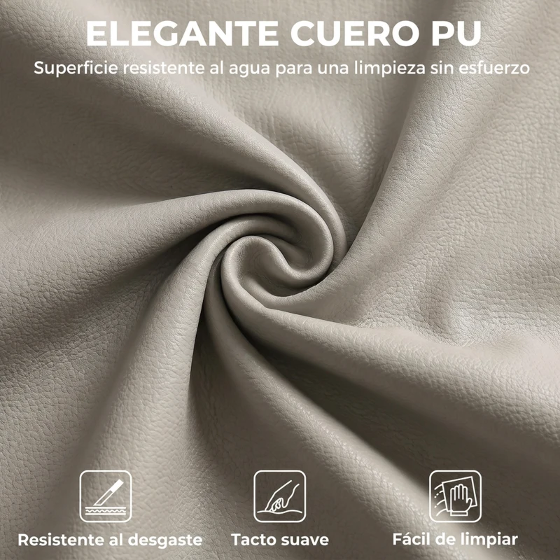 HOMCOM Silla de Escritorio Ergonómica con Reposapiés de PU Muelles Ensacados Reclinable 155° Respaldo Alto Reposacabezas Gris