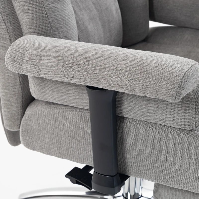 HOMCOM Big and Tall Office Chair, 250 kg Heavy Duty Executive Desk Chair with Adjustable Padded Armrests and High Back, Grey