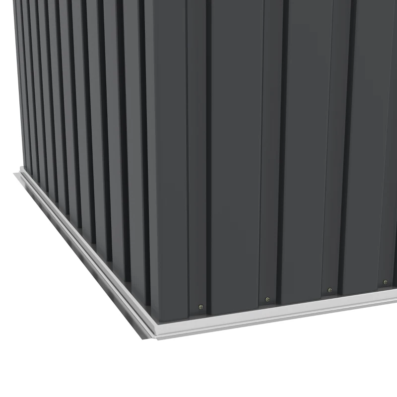 Outsunny Caseta de Jardín 195x122x181,5 cm con Puerta Corredera 2 Ventanas y Anti-UV para Almacenar Herramientas Gris Oscuro