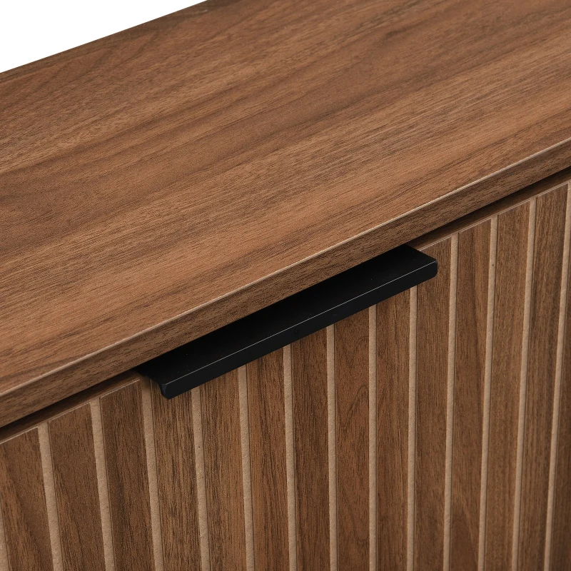 Modern Shoe Cabinet with Double-Tier Flip Doors, Space-Saving Hallway Organizer for Up to 24 Pairs, 105L x 24W x 90H cm, Walnut