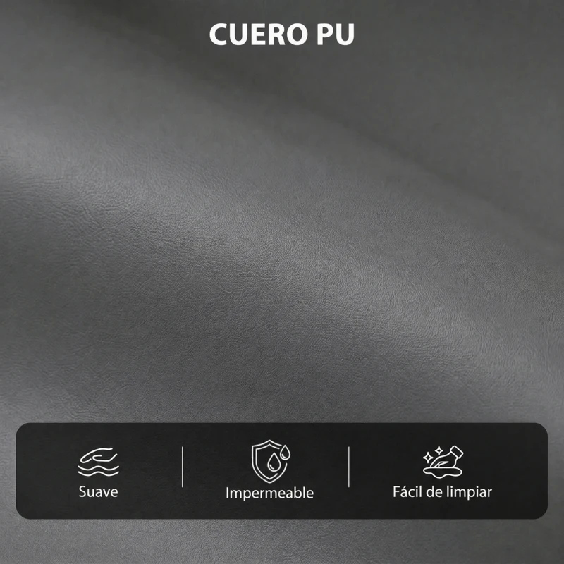 HOMCOM Sillón Relax Reclinable Manual hasta 155° Tapizado en PU Reposapiés Respaldo Alto Grueso y Asiento Amplio Gris