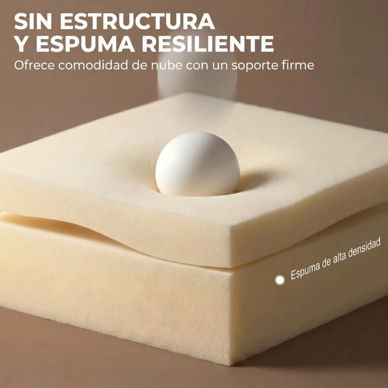HOMCOM Sofá Cama 1 Plaza Convertible 3 en 1 Sillón de Suelo Plegable Sillón Cama de Lino con 2 Almohadas Acolchado Crema