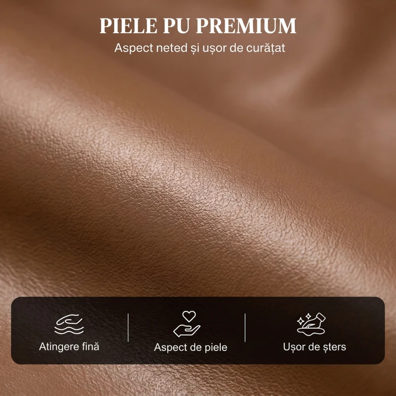 HOMCOM Fotoliu Relax Reclinabil Manual 155° cu Suport pentru Picioare, din Piele Ecologică PU, pentru Living și Dormitor, Maro închis