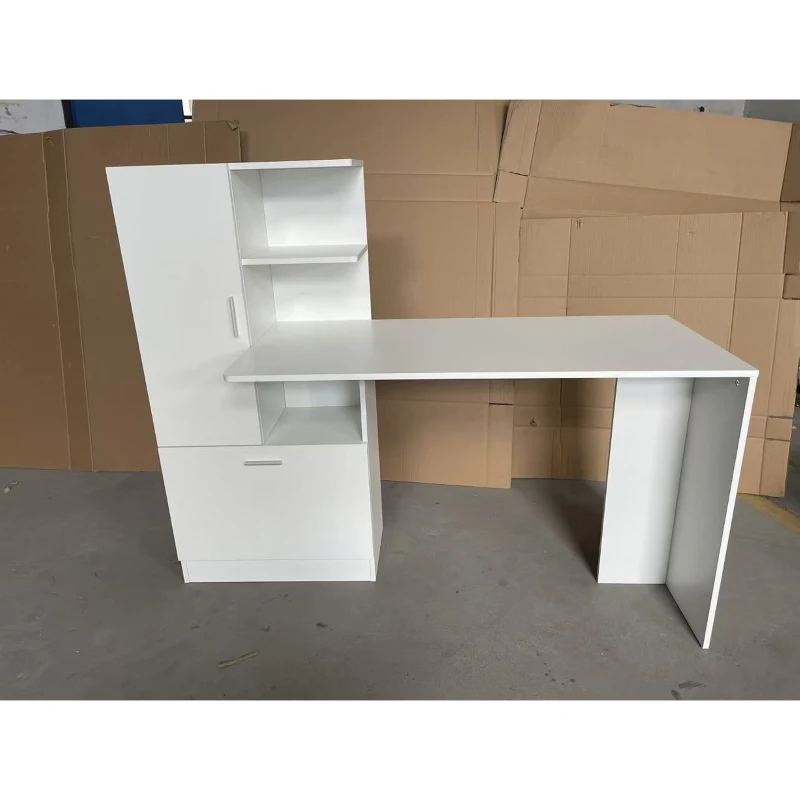 HOMCOM Computerschreibtisch mit Regal und Schrank, 150 cm, Weiß