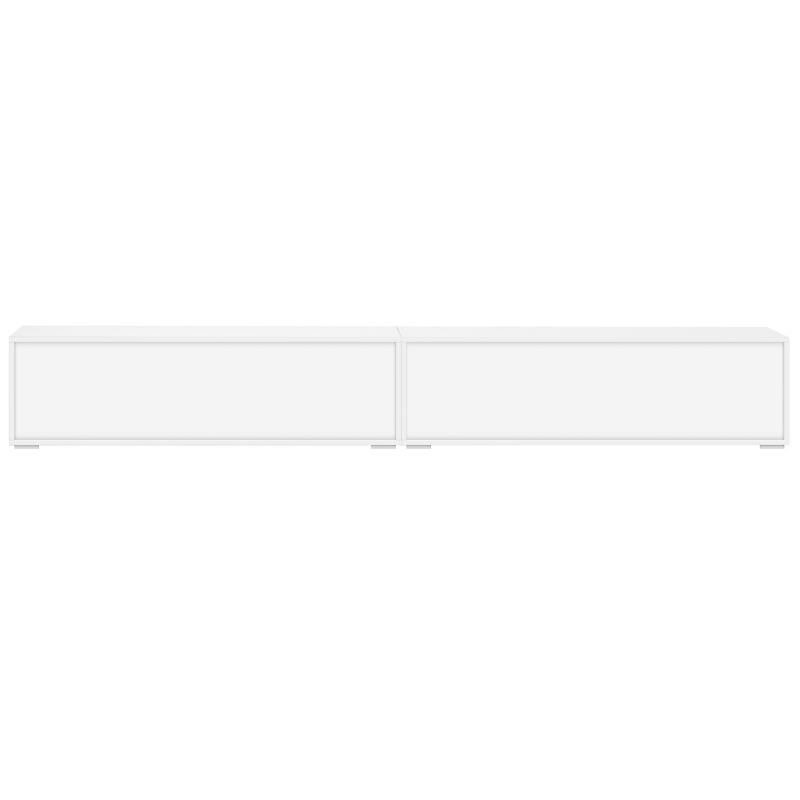 Modern TV Unit with Adjustable LED and USB, Spacious Storage Cabinet for Living Room, 240L x 38.5W x 35.5H cm, White