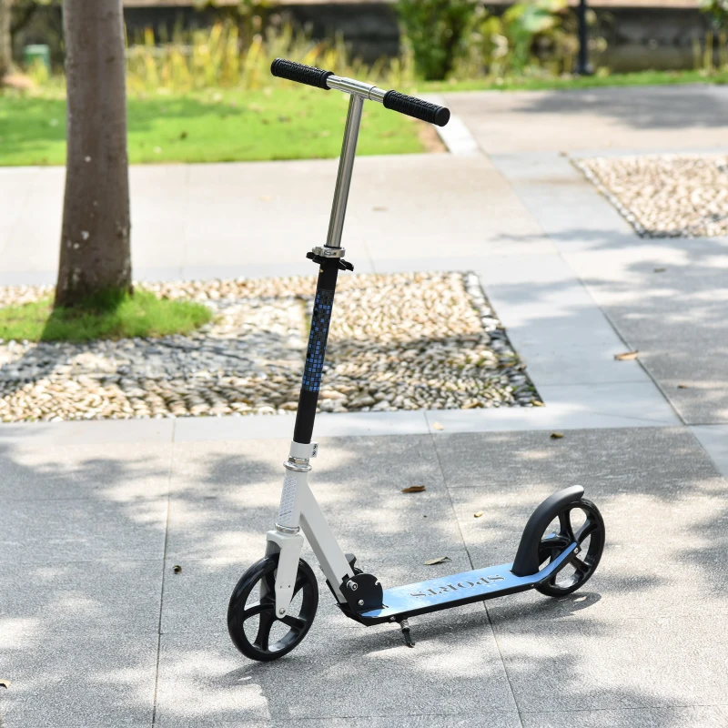 HOMCOM Kickstep kinder stadstep steo in hoogte verstelbaar inklapbaar aluminium wit