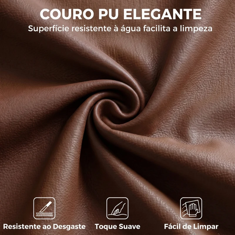 HOMCOM Cadeira de Escritório Ergonómica com Apoio para os Pés Molas Ensacadas Reclinável 155° Encosto Alto Apoio de Cabeça Castanho