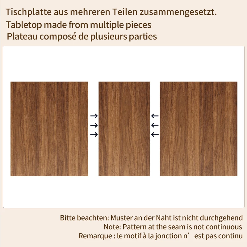 Extendable Dining Table with Double-Column Base, Space-Saving Kitchen Table with Anti-Slip Feet, 120-160L x 80W x 76H cm, Dark Brown