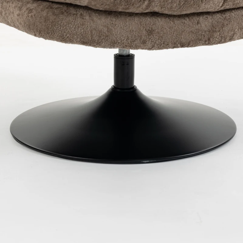 HOMCOM Loungestoel met hocker, 360° draaibaar, van fluweellook met druppelstructuur, in hoogte verstelbare voetenbank, bruin