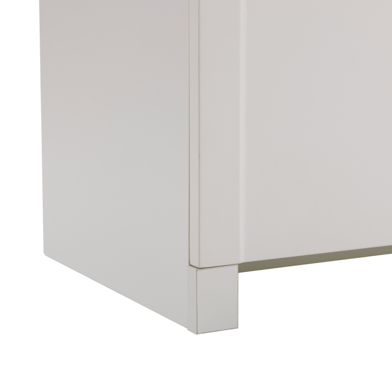 Modern Wooden Buffet Sideboard Storage Cabinet with 2 Doors, Freestanding Kitchen Cupboard with Adjustable Shelf, 80L x 40W x 80H cm, White