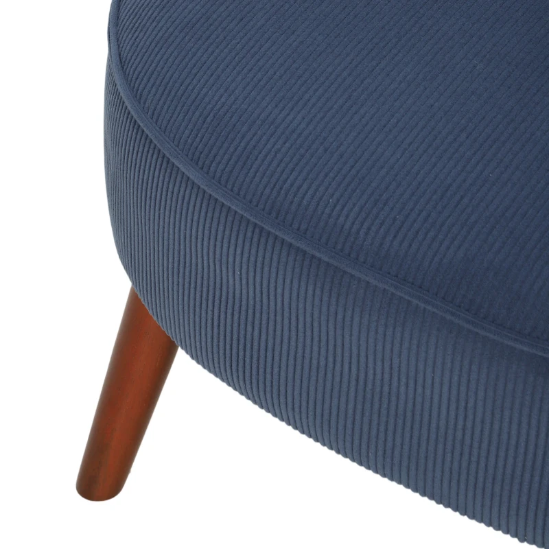 HOMCOM Moderne fauteuil, gestoffeerde accentstoel met lendekussen, blauw