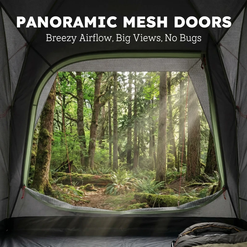 Outsunny Car Tent with 2.35m Stand-Up Height, 3000mm Waterproof Tailgate Tent with Mesh Windows for Family Camping Travelling