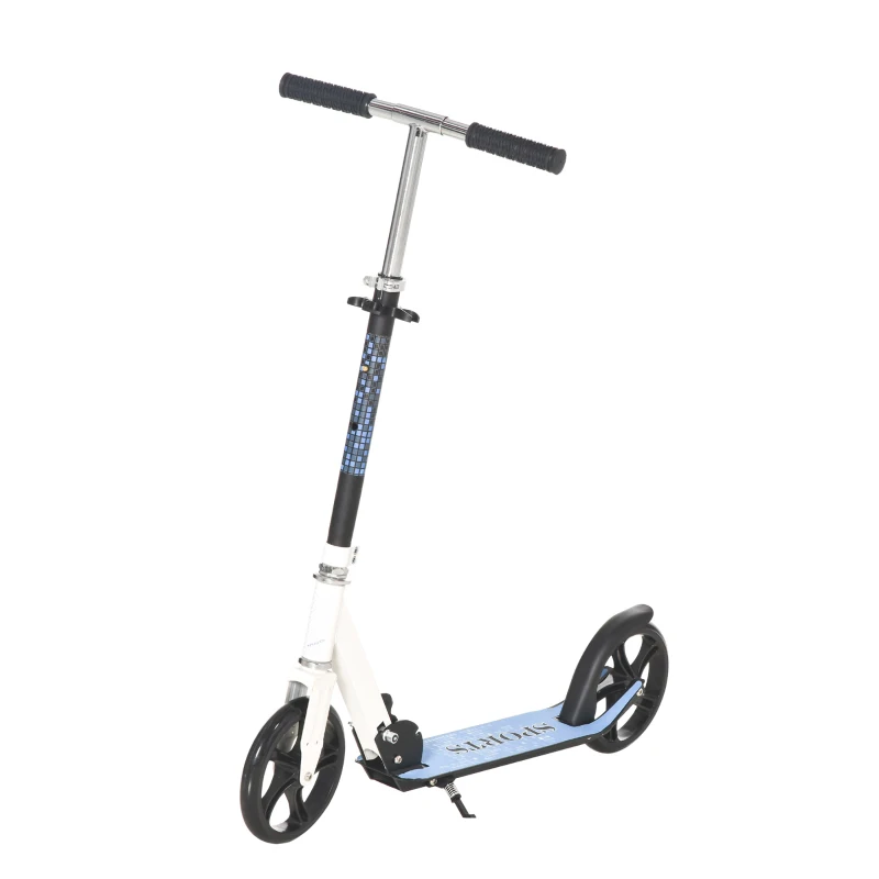 HOMCOM Kickstep kinder stadstep steo in hoogte verstelbaar inklapbaar aluminium wit